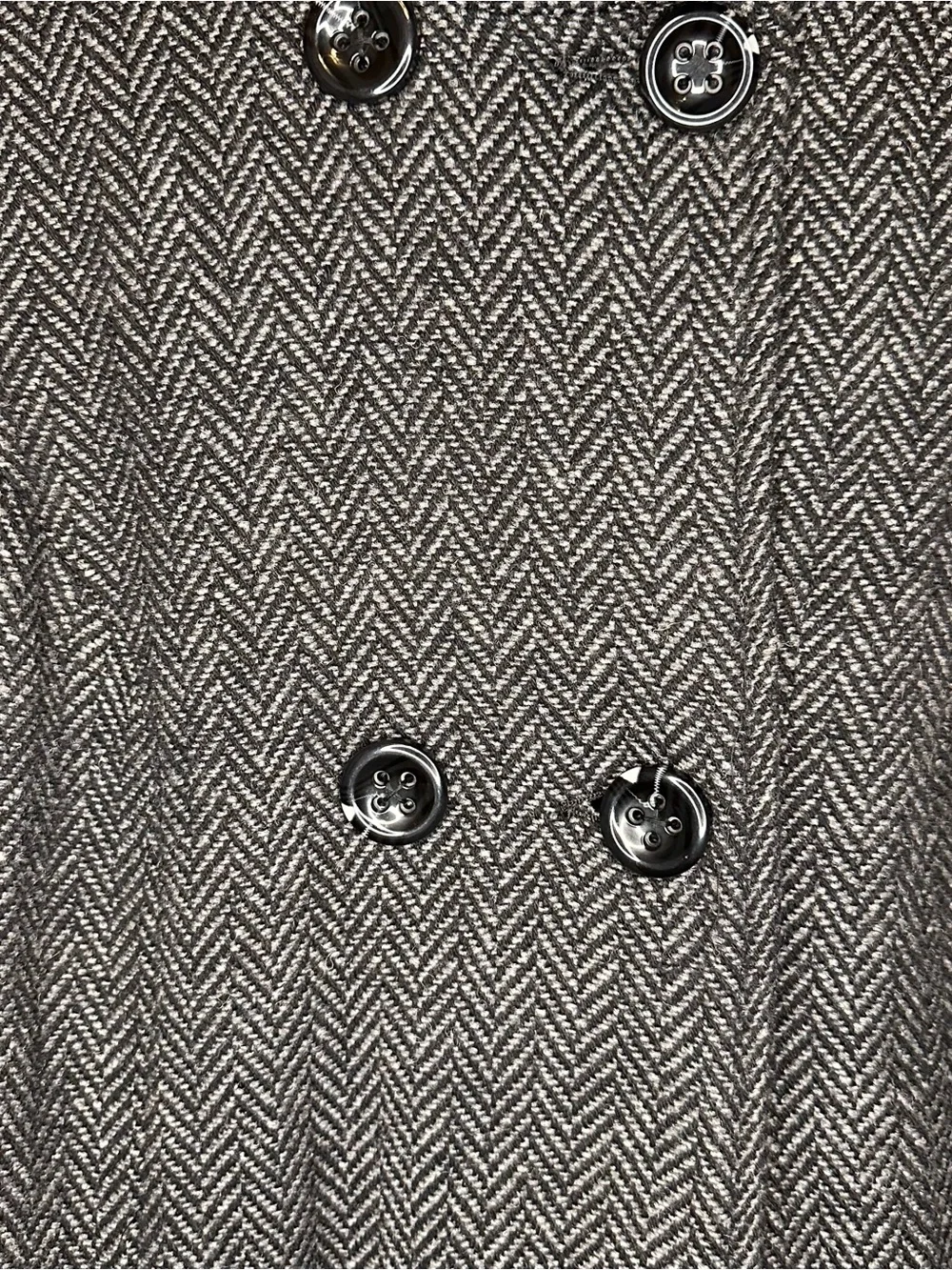Relativity Black/Charcoal Herringbone Double Breasted Coat